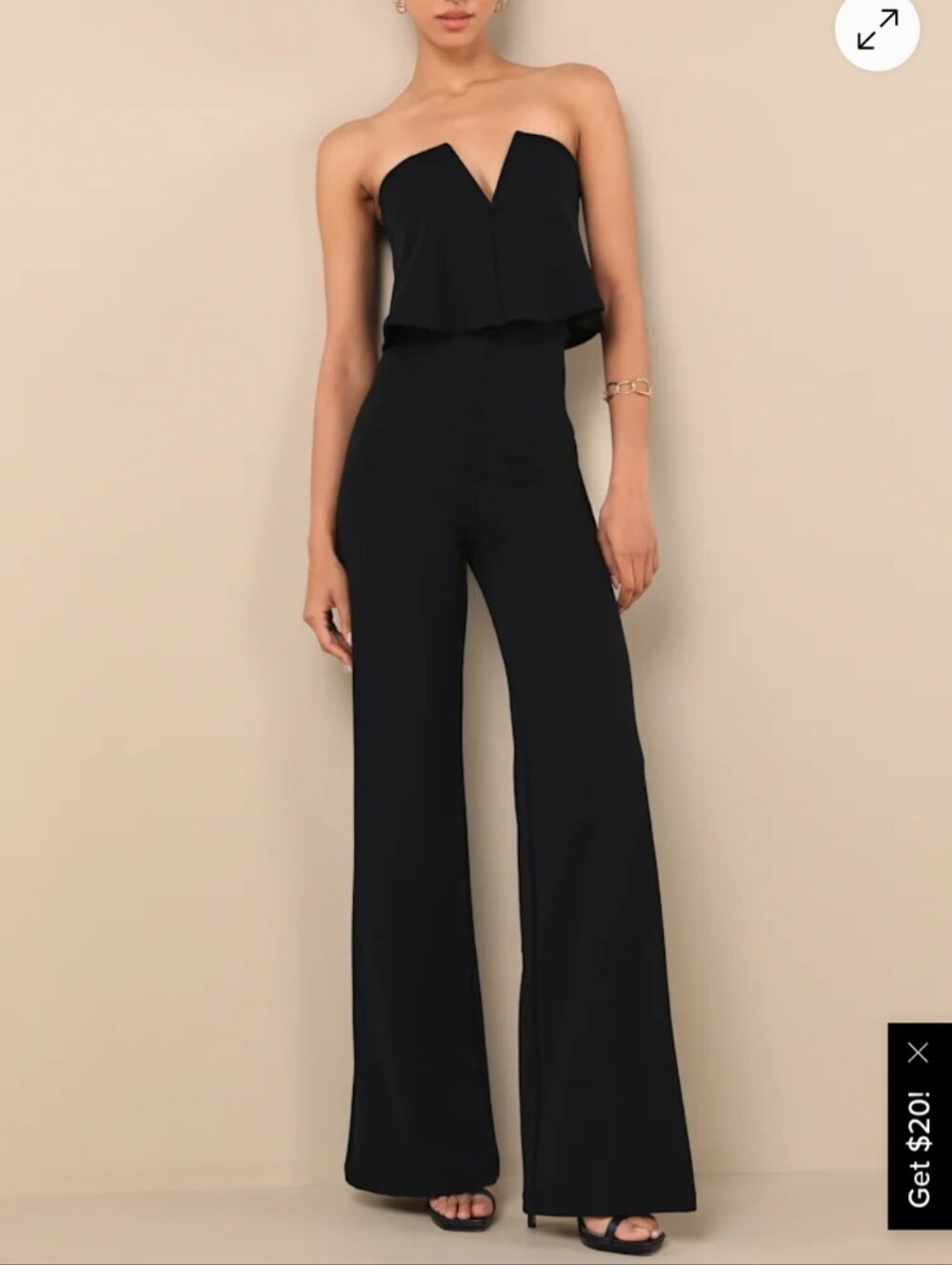 Strapless Black Wide-Leg Jumpsuit
